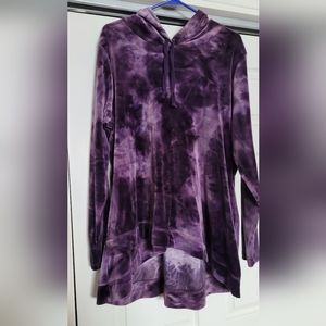 LOGO by Lori Goldstein Womens Velour XL Lounge Hoodie